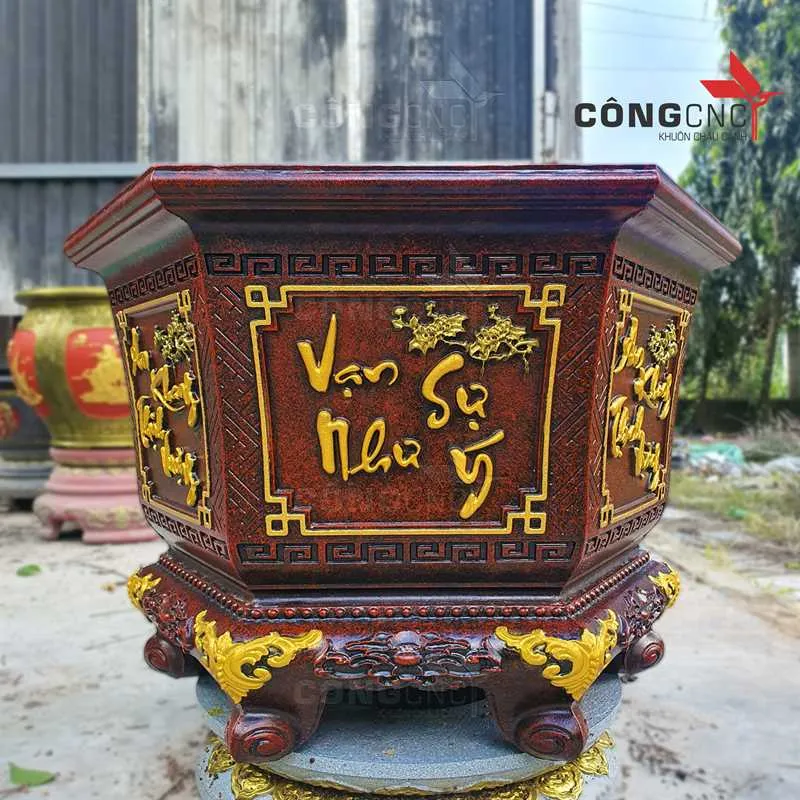 Chậu cảnh lục giác 70 chân liền, hỗ trợ sự phát triển của rễ cây ăn quả.