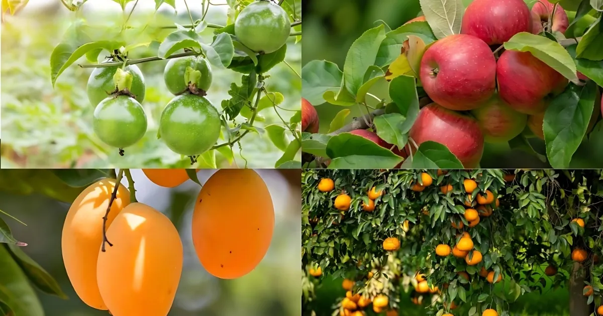 Nhiều loại cây ăn quả khác nhau được trồng trong vườn