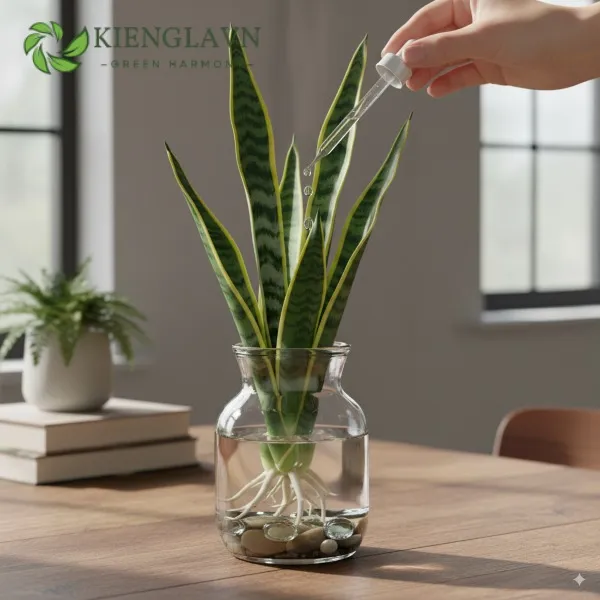 Nhỏ dung dịch thủy sinh cho cây lưỡi hổ