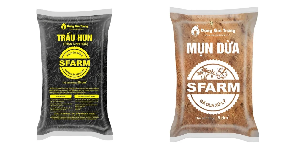 Trấu hun và mụn dừa là vật liệu lý tưởng giúp đất tăng cường khả năng thoát nước