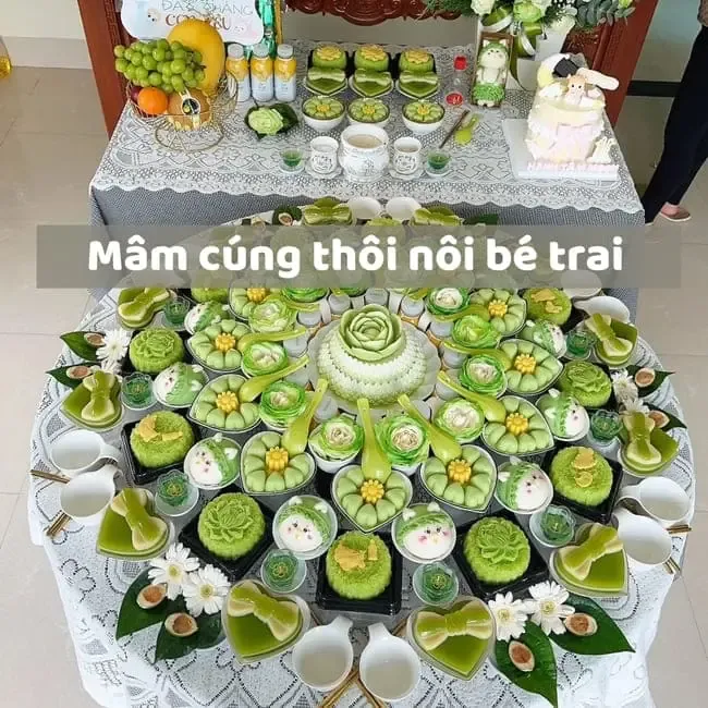 Mâm cúng thôi nôi trang trọng theo nguyên tắc cách trồng hoa nghệ tây lấy nhụy