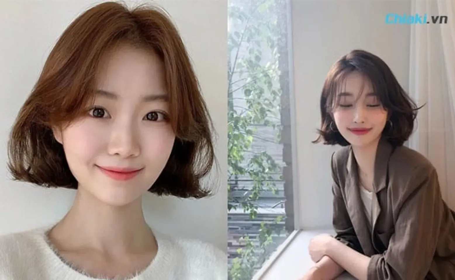 Mẫu tóc ngắn nữ uốn Hàn Quốc